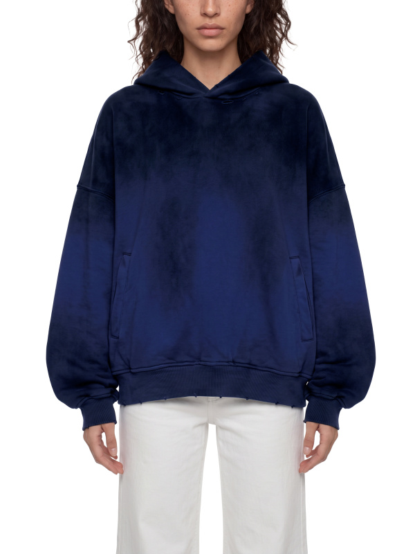 Unisex Sunfade Distressed Boxy Hoodie