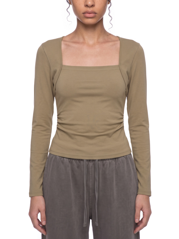 Women's Ruched Long Sleeve T-Shirt