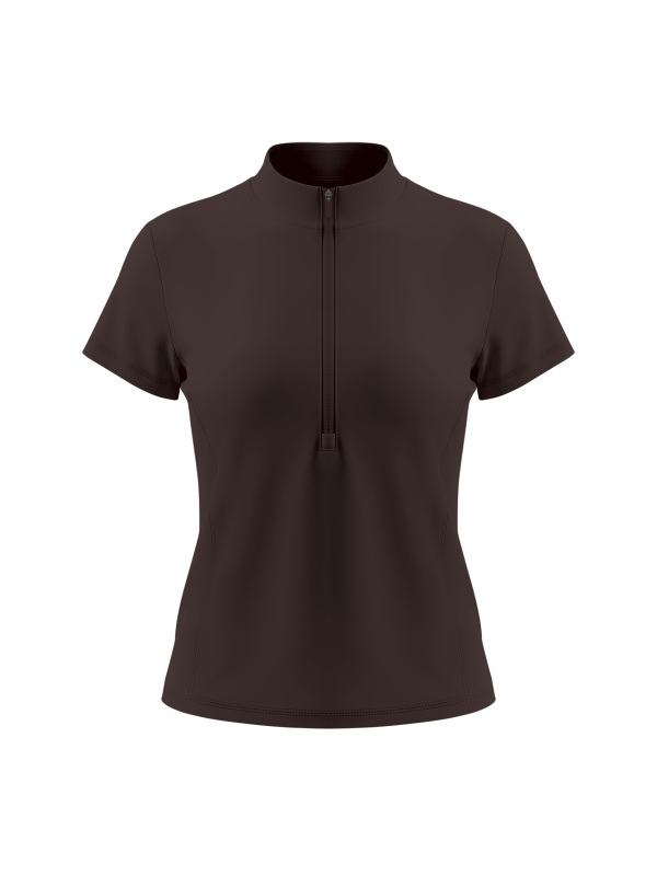 Women's Yoga Quarter-Zip Mock Neck T-Shirt