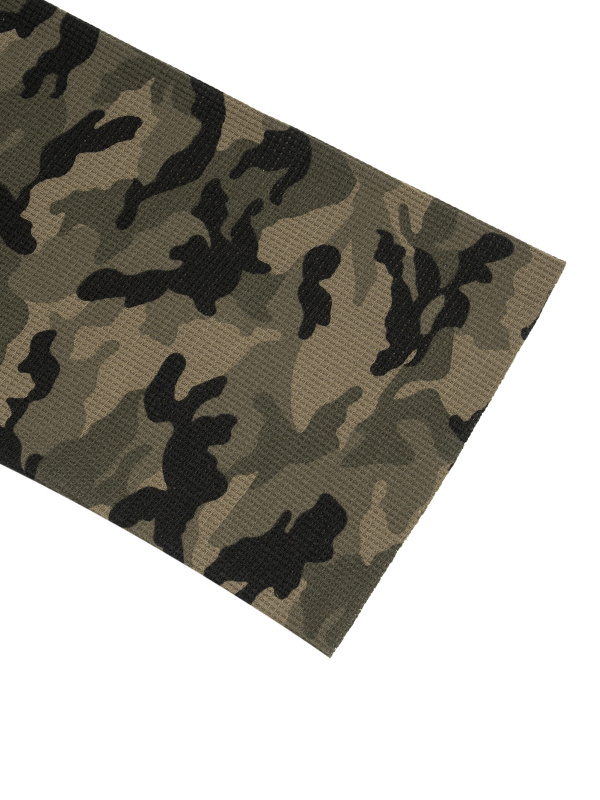 Unisex Camo Waffle Raw Edge T-Shirt