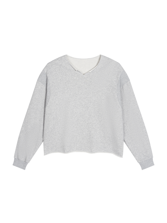 Unisex Paneled Raw Edge Boxy Sweatshirt