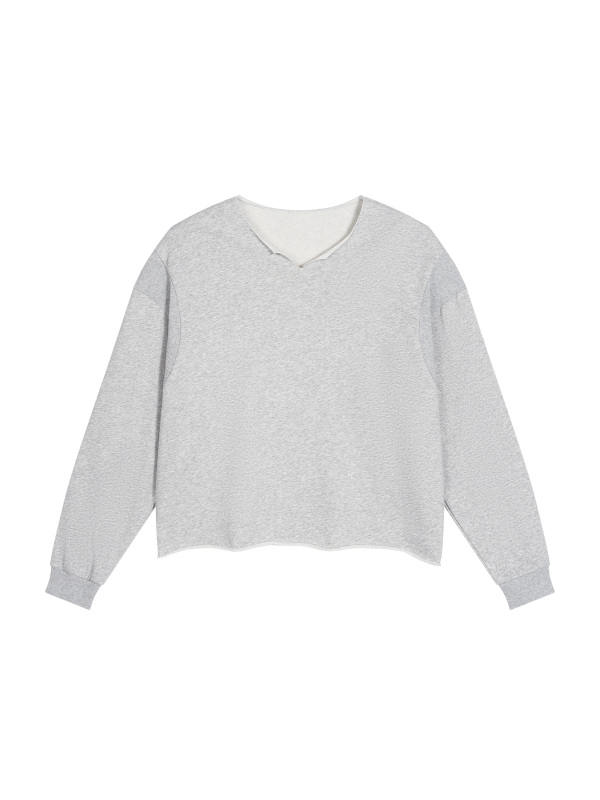 Unisex Paneled Raw Edge Boxy Sweatshirt