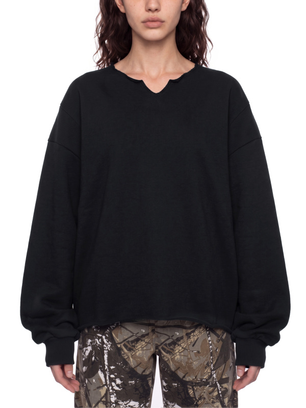 Unisex Paneled Raw Edge Boxy Sweatshirt
