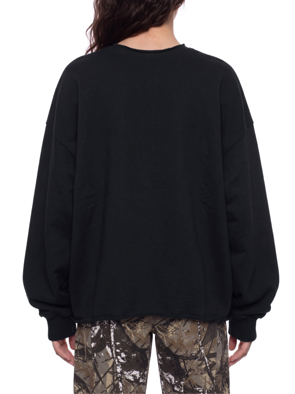 Unisex Paneled Raw Edge Boxy Sweatshirt