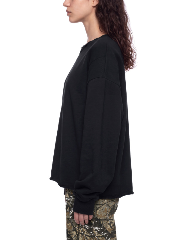 Unisex Paneled Raw Edge Boxy Sweatshirt