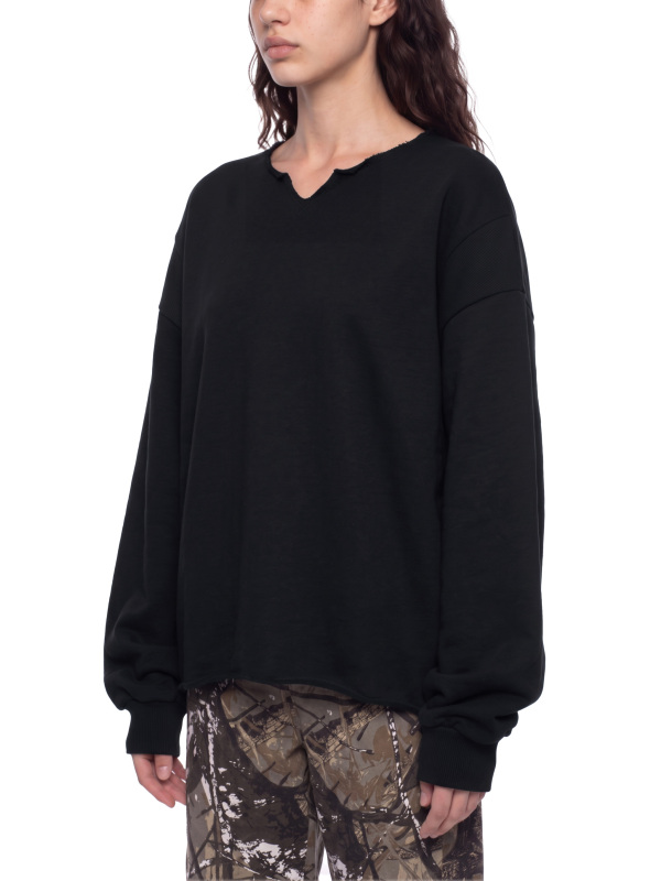 Unisex Paneled Raw Edge Boxy Sweatshirt
