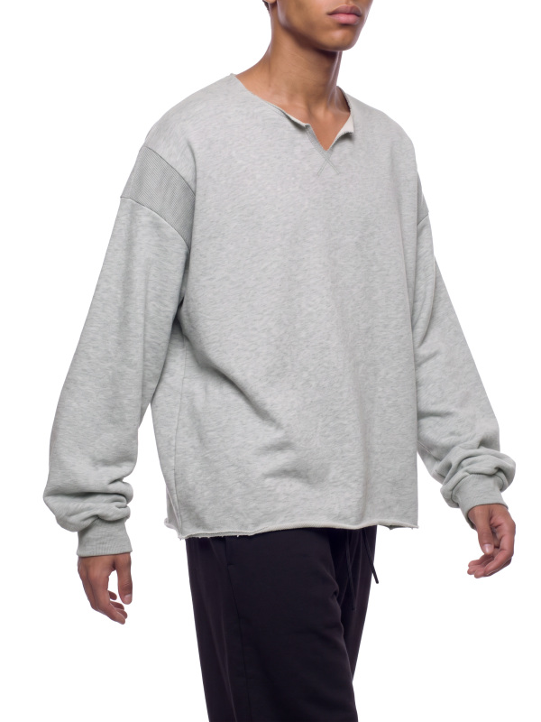 Unisex Paneled Raw Edge Boxy Sweatshirt