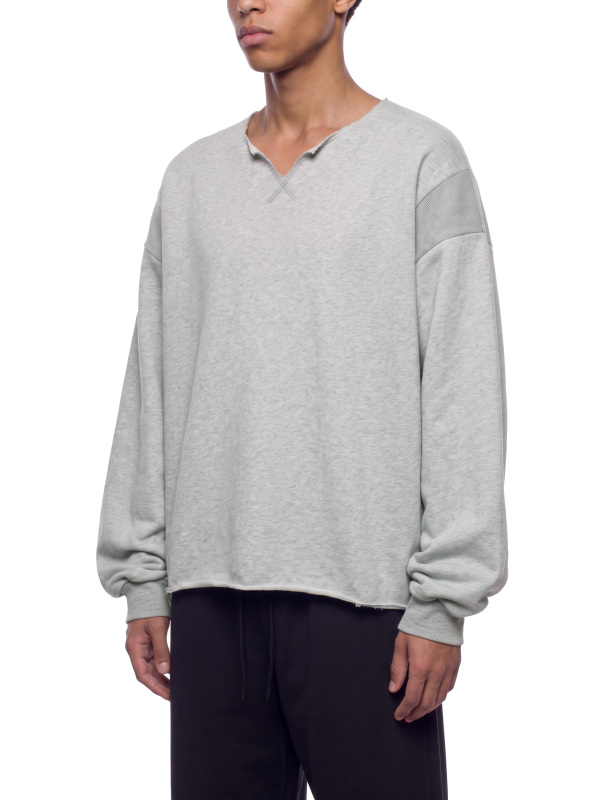 Unisex Paneled Raw Edge Boxy Sweatshirt