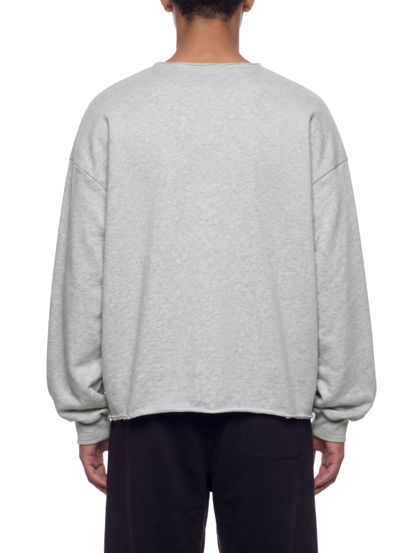 Unisex Paneled Raw Edge Boxy Sweatshirt