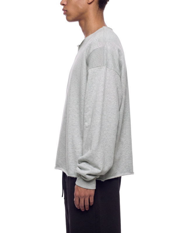 Unisex Paneled Raw Edge Boxy Sweatshirt