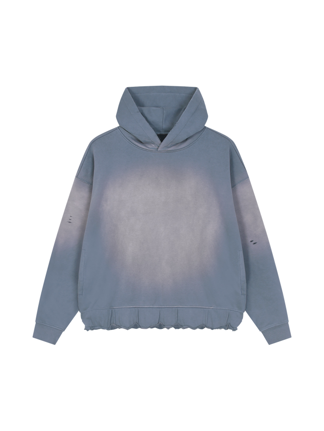 Unisex Sunfade Ripped Boxy Hoodie