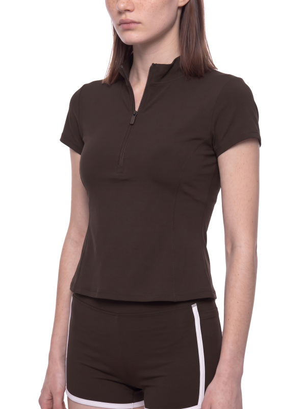 Women's Yoga Quarter-Zip Mock Neck T-Shirt