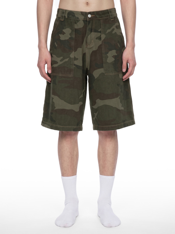 Men's Wide Leg Camo Shorts