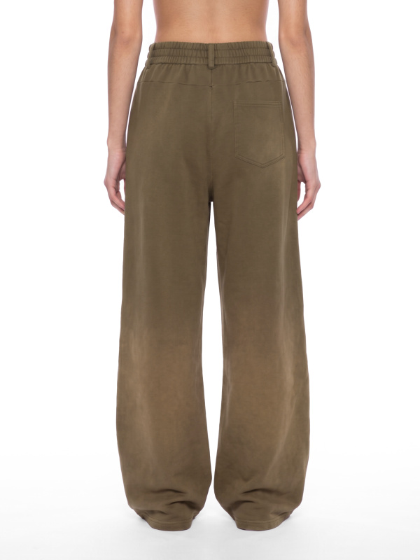 Unisex Sunfade Paneled Barrel Leg Sweatpants