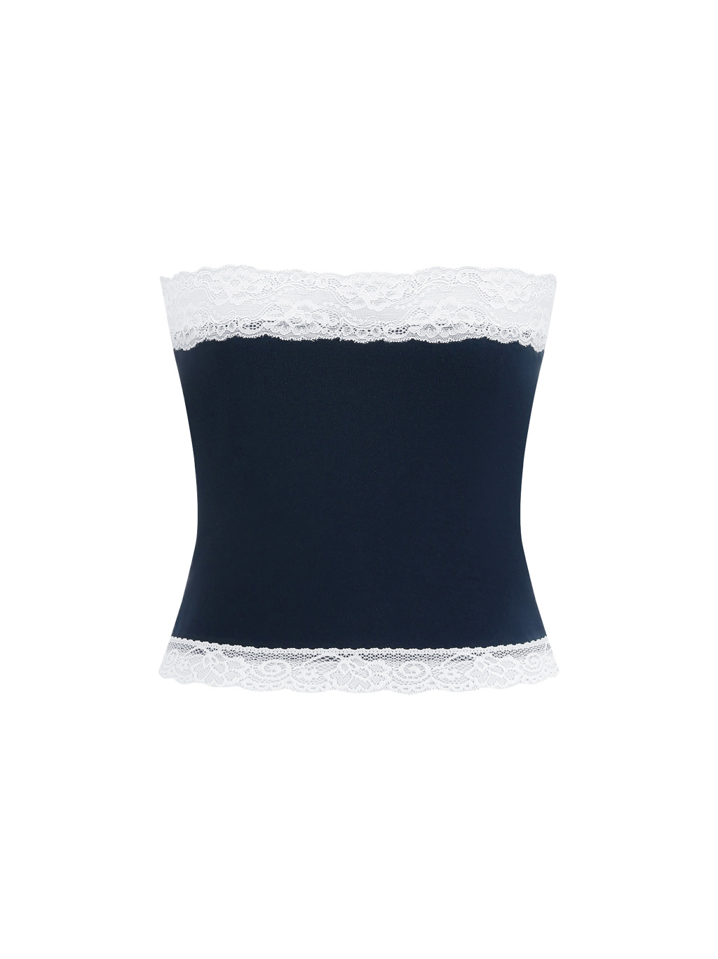Women's Cropped Paneled Tube Top - Main Image