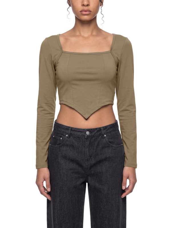 Women's Square Neck Cropped T-Shirt