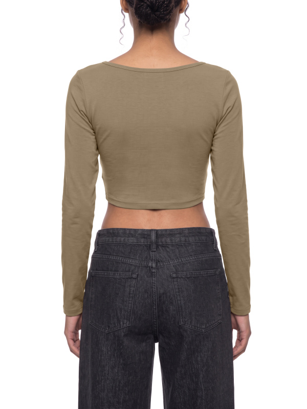 Women's Square Neck Cropped T-Shirt