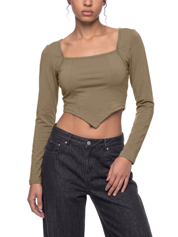 Women's Square Neck Cropped T-Shirt