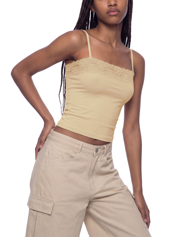 Women's Lace Trim Cami Tank Top