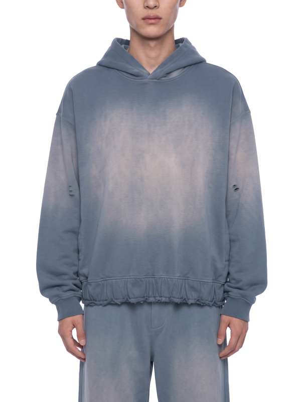 Unisex Sunfade Ripped Boxy Hoodie