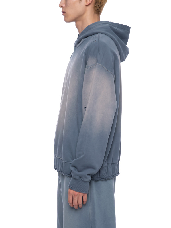 Unisex Sunfade Ripped Boxy Hoodie