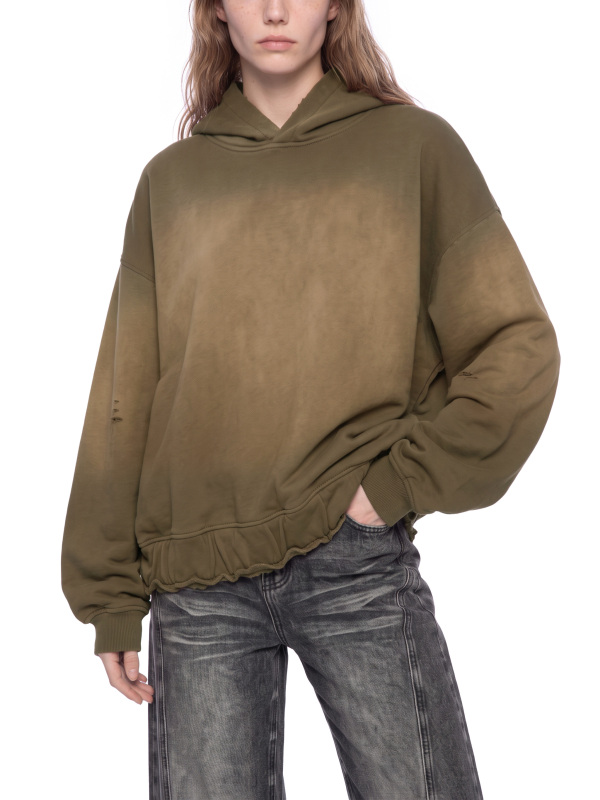 Unisex Sunfade Ripped Boxy Hoodie