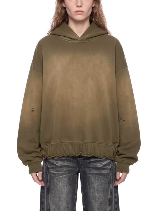 Unisex Sunfade Ripped Boxy Hoodie