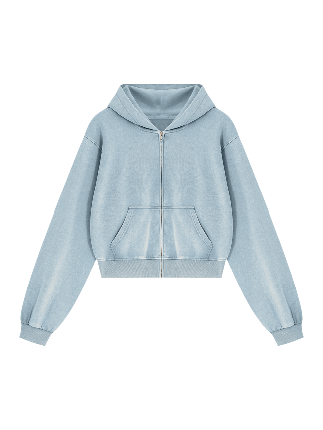 Women's Mineral Wash Full Zip Hoodie