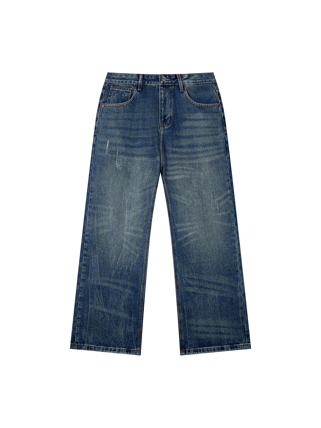 Men's Vintage Wash Denim Jeans - Main Image