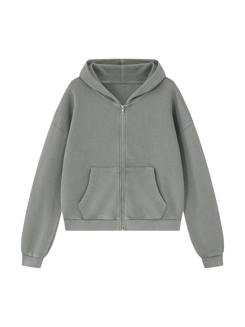 Unisex Mineral Wash Boxy Waffle Hoodie - Main Image