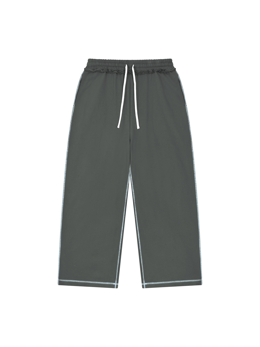 Unisex Raw Edge Topstitch Sweatpants - Main Image