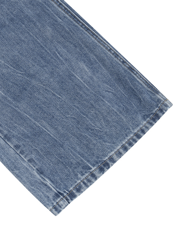 Men's Distressed Straight Leg Denim Jeans