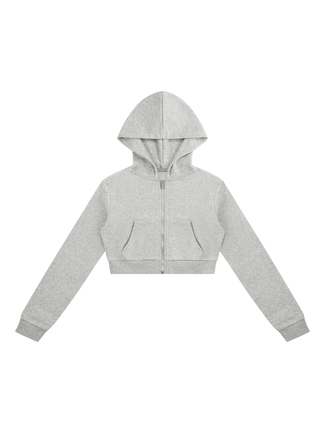 Women's Cropped Full Zip Hoodie