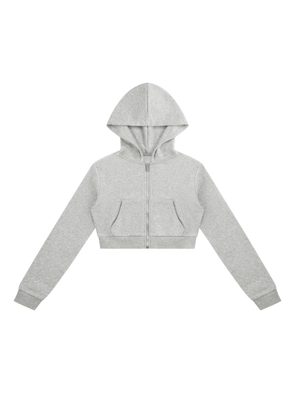 Women's Cropped Full Zip Hoodie