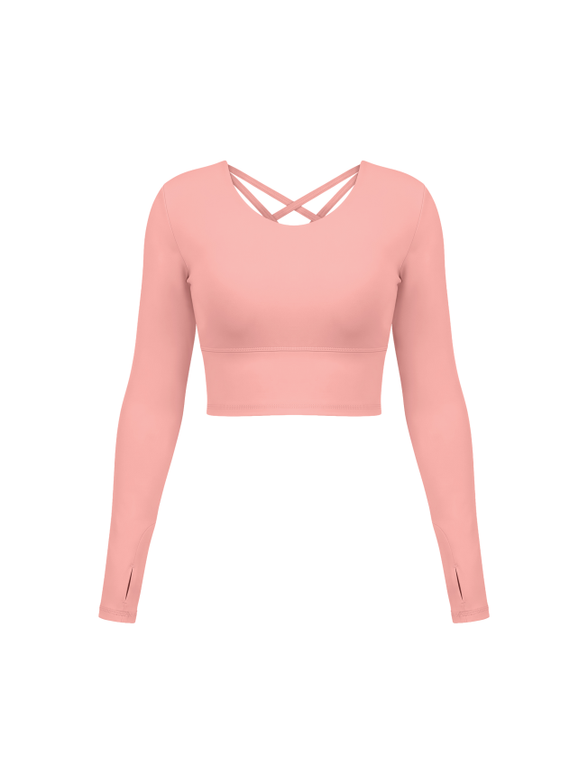 Women's Cropped Long Sleeve Yoga T-Shirt