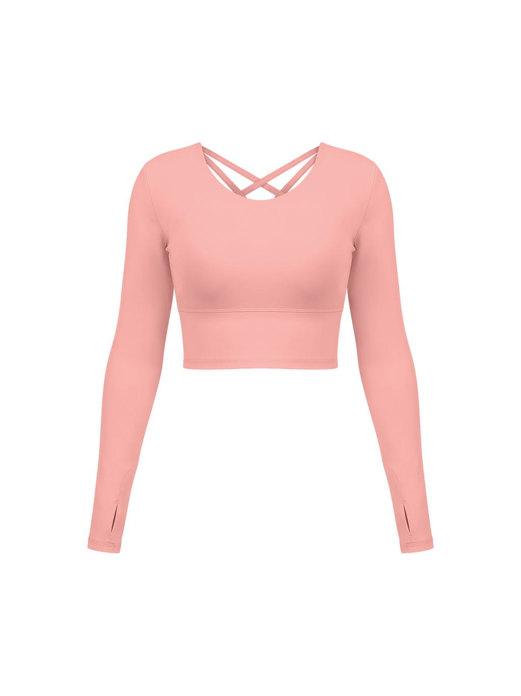 Women's Cropped Long Sleeve Yoga T-Shirt - Main Image