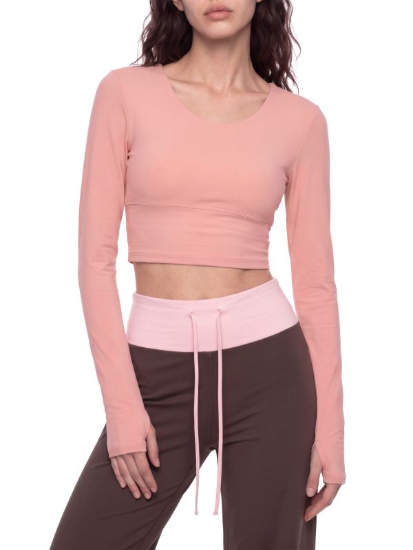 Women's Cropped Long Sleeve Yoga T-Shirt