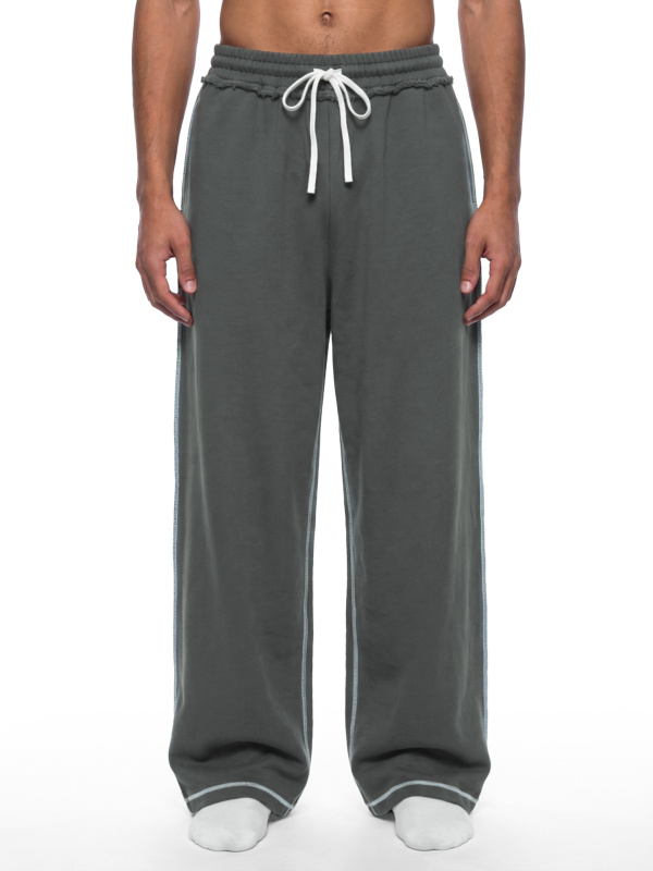Unisex Raw Edge Topstitch Sweatpants