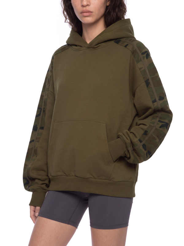 Unisex Boxy Camo Paneled Hoodie