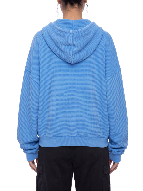 Unisex Mineral Wash Boxy Waffle Hoodie
