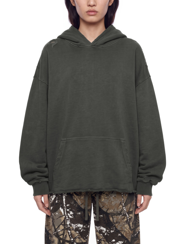 Unisex Vintage Wash Raw Edge Hoodie