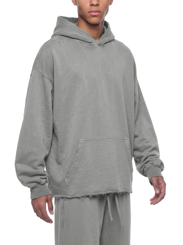 Unisex Vintage Wash Raw Edge Hoodie