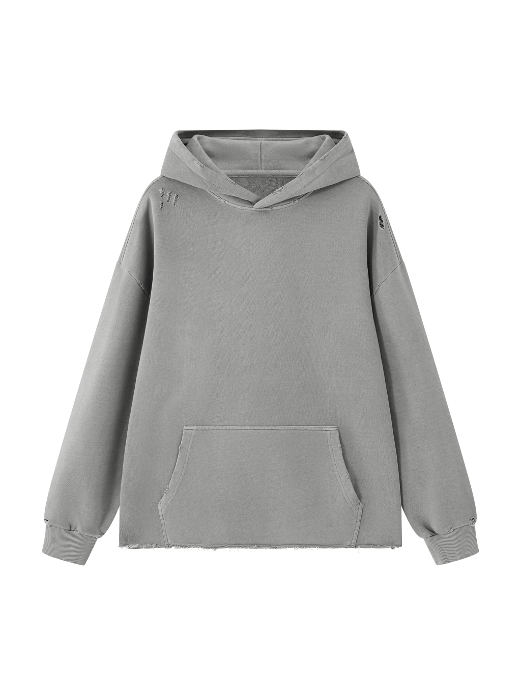Unisex Vintage Wash Raw Edge Hoodie - Main Image