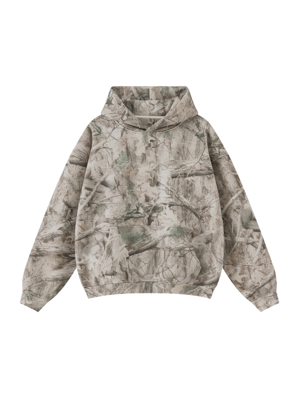 Unisex Oversized Fleece Tree Camo Hoodie