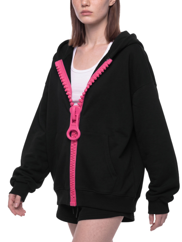 Unisex Oversized Chunky-Zip Boxy Hoodie