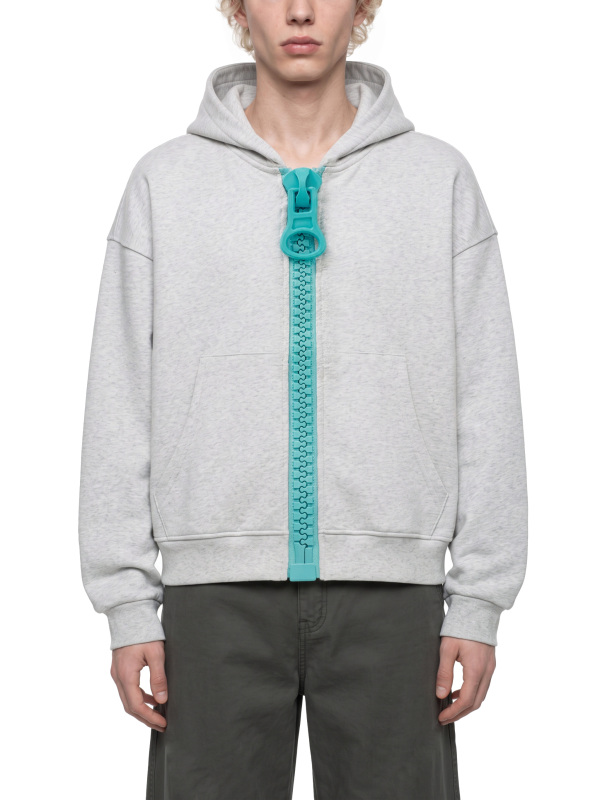 Unisex Oversized Chunky-Zip Boxy Hoodie