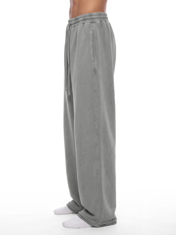 Unisex Vintage Wash Raw Edge Sweatpants