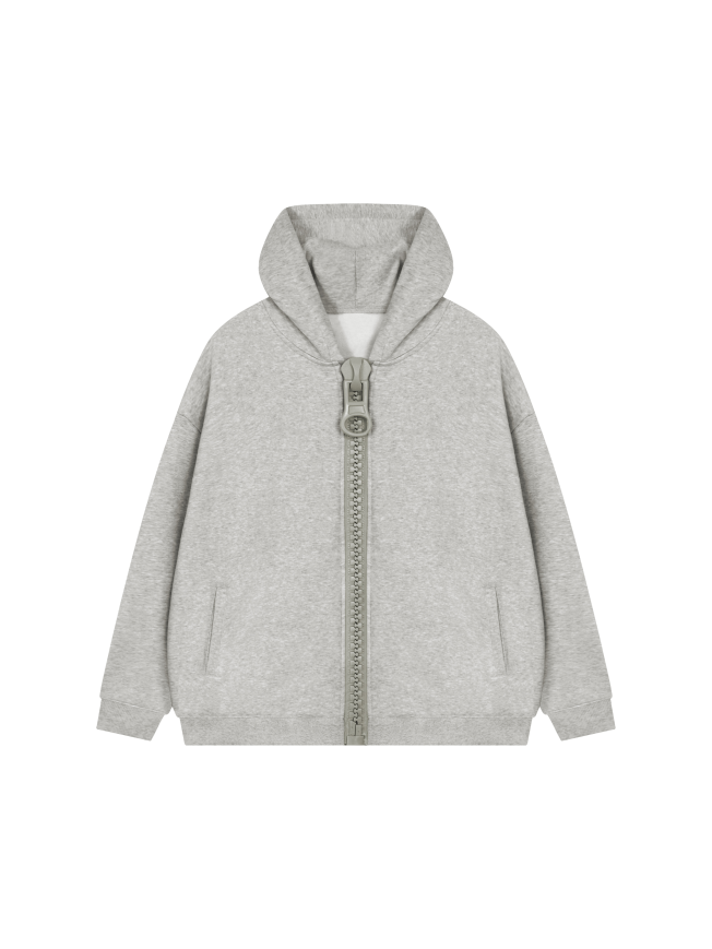Unisex Oversized Fleece Chunky-Zip Hoodie