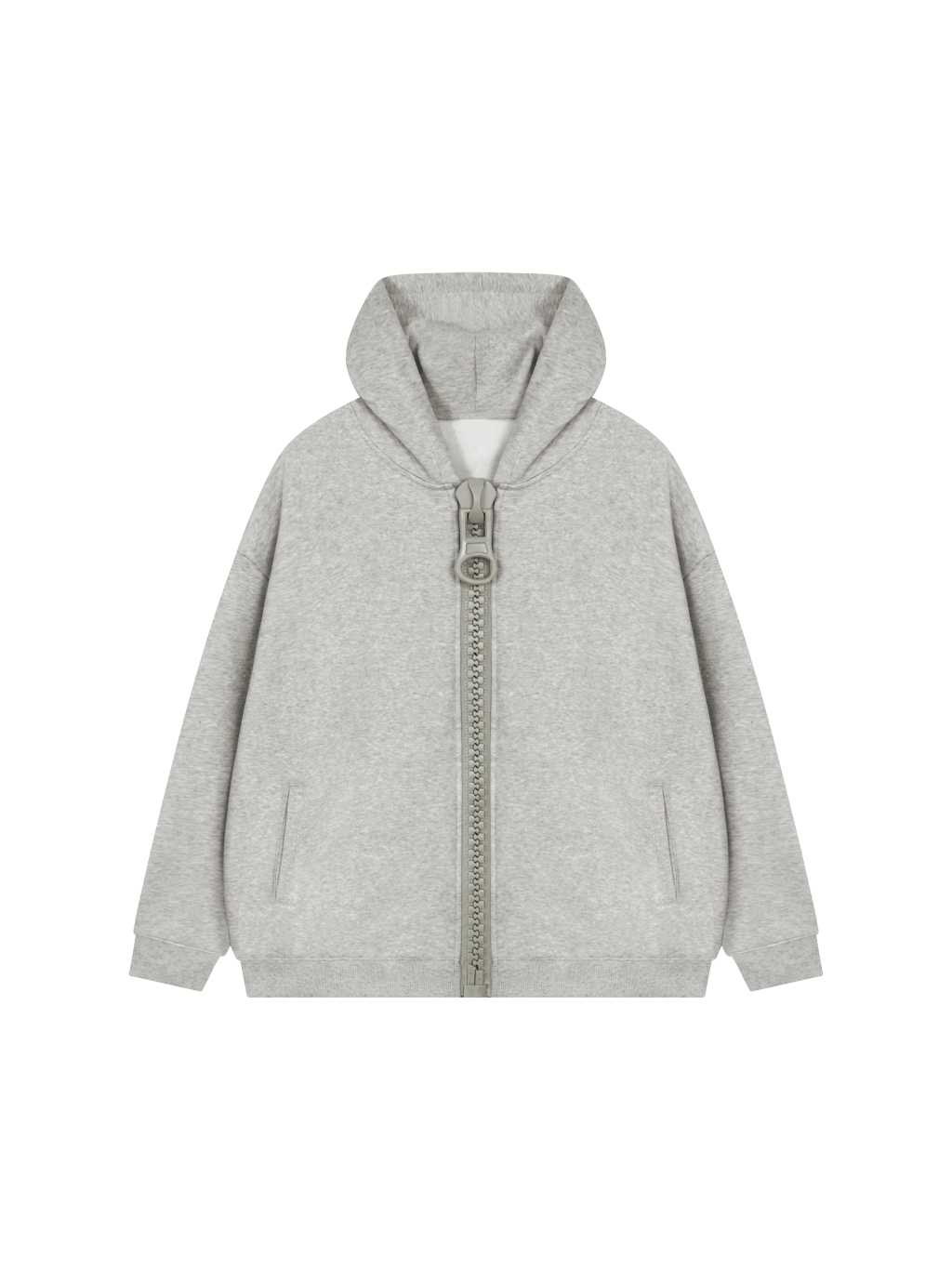 Unisex Oversized Fleece Chunky-Zip Hoodie - Main Image