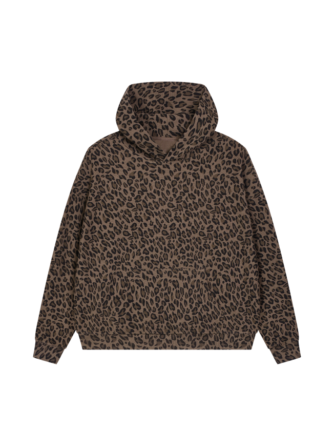 Unisex Boxy Leopard Print Hoodie